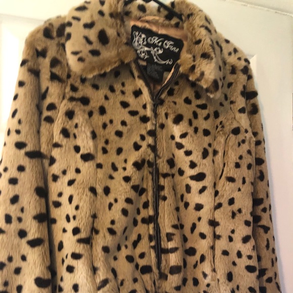 Rockabilly Pinup Leopard faux fur coat - Picture 2 of 4